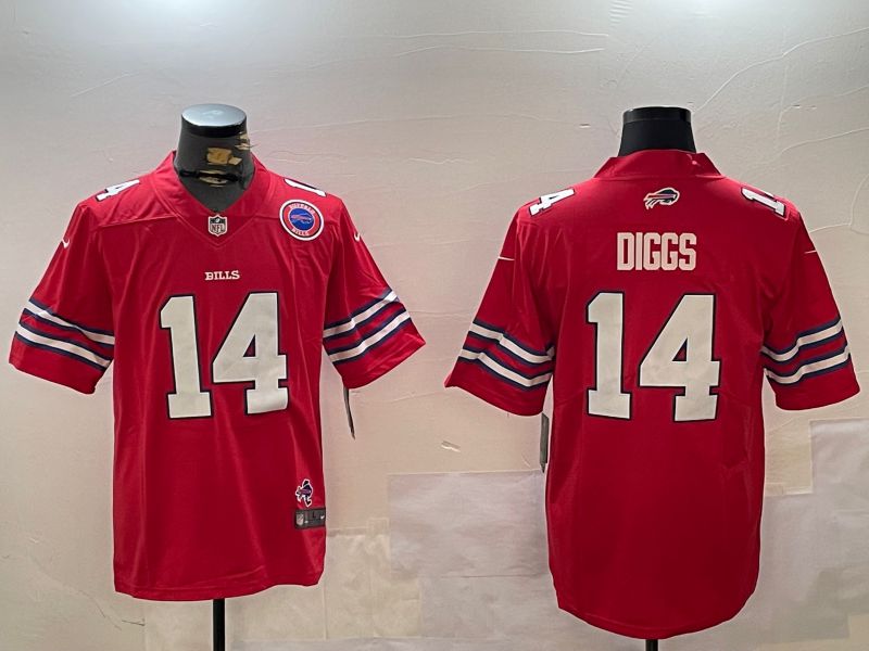 Men Buffalo Bills #14 Diggs Red Second generation 2024 Nike Limited NFL Jersey style 2->buffalo bills->NFL Jersey